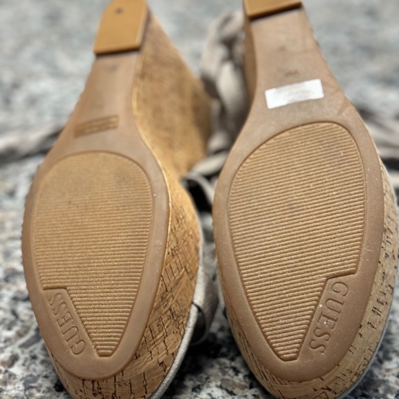 Guess Treacy Cork Wedge Tie up Sandal New - Picture 5 of 5
